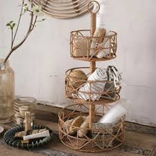 26" 3-Tier Basket - Brwn