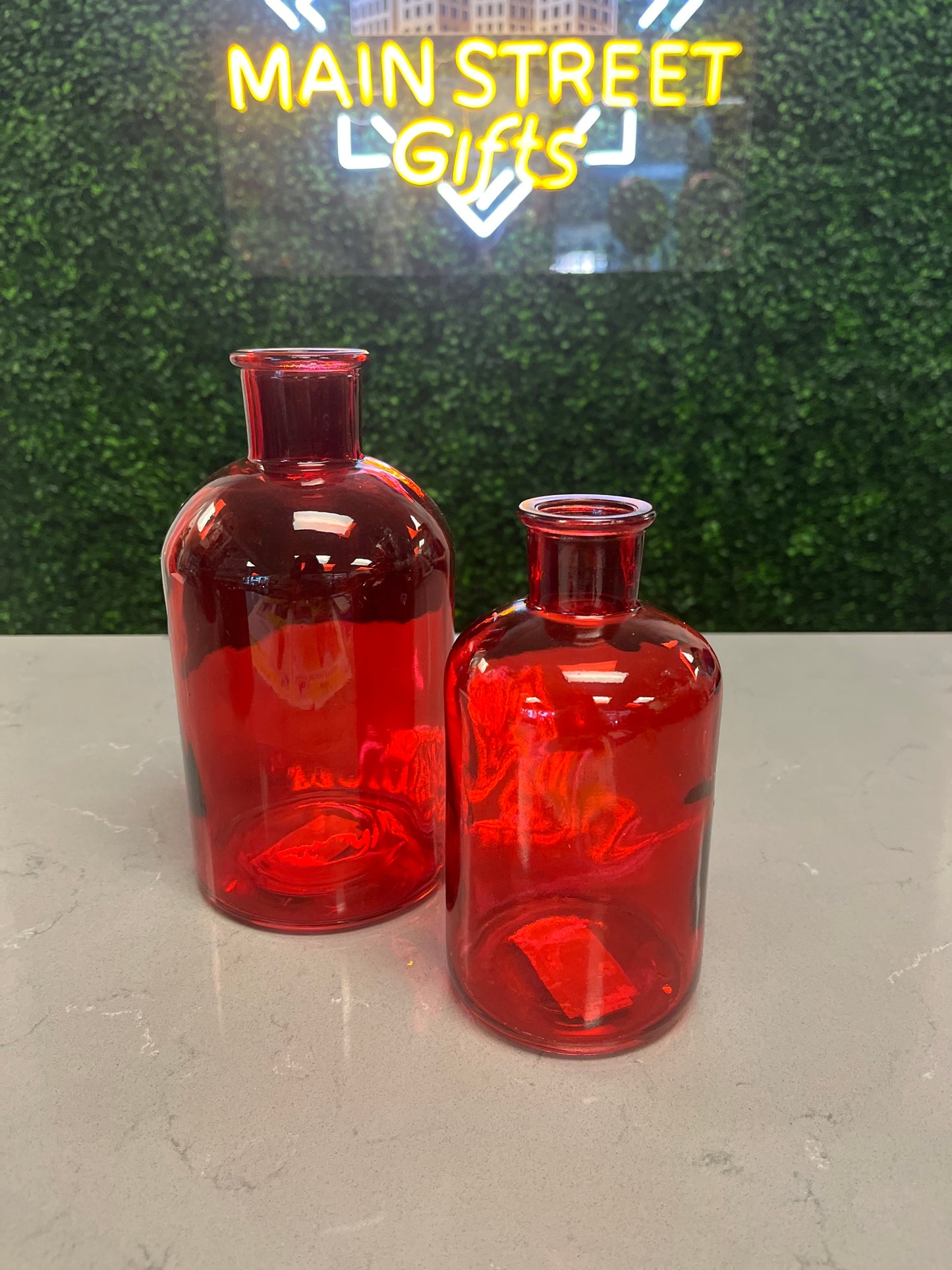 Medium Red glass vase