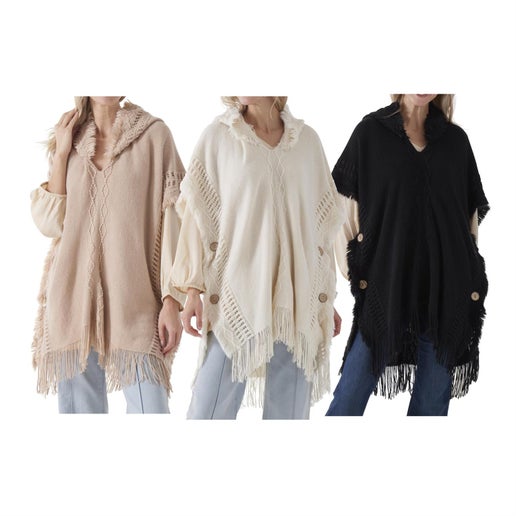 Fringe Hood Poncho