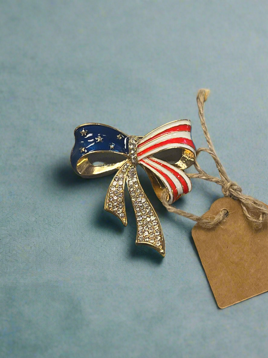 USA Bow Brooch