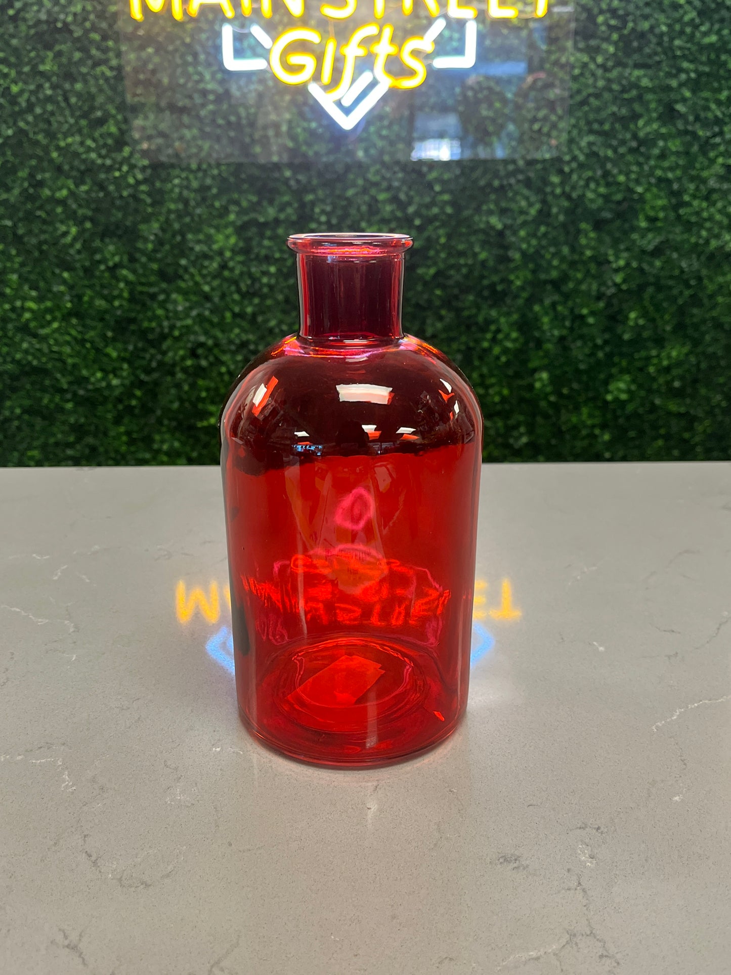 Medium Red glass vase
