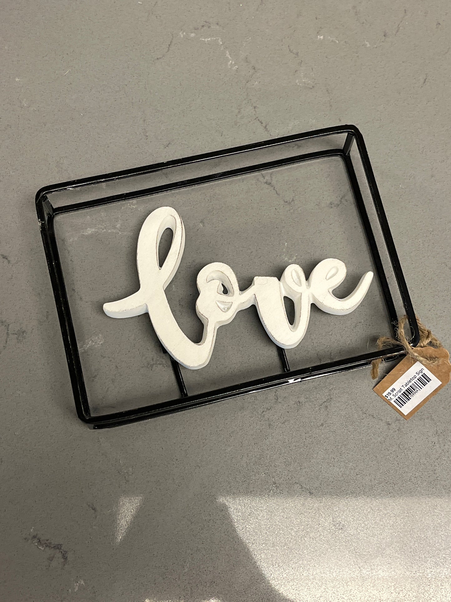 M. Script Tabletop Sign