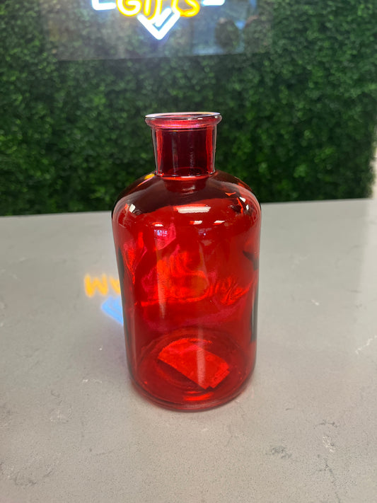 Medium Red glass vase