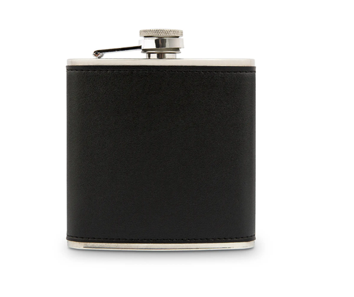 BK. Leather/Metal Flask