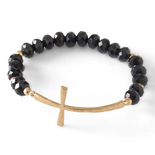 Bead Gold Cross Brac