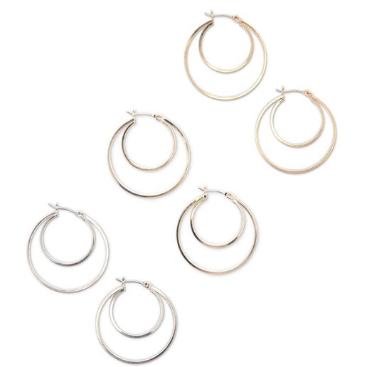 Earrings - Dbl Hoop (Slvr)