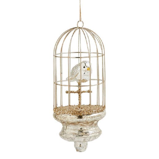 Glass Birdcage Orn.