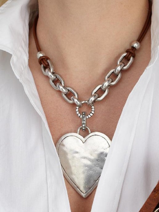 Leather Heart Necklace
